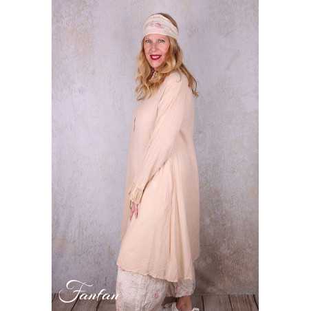 Les Ours Veste longue Mina stripe rose en coton