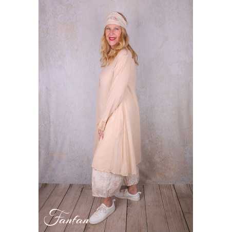 Les Ours Veste longue Mina stripe rose en coton