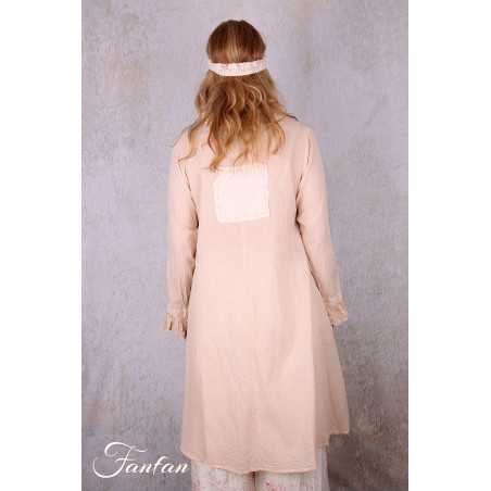 Les Ours Veste longue Mina stripe rose en coton