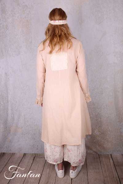 Les Ours Veste longue Mina stripe rose en coton