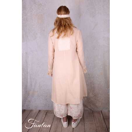 Les Ours Veste longue Mina stripe rose en coton