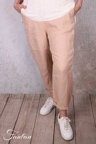 Les Ours Pantalon Gaston Blush en coton et lin