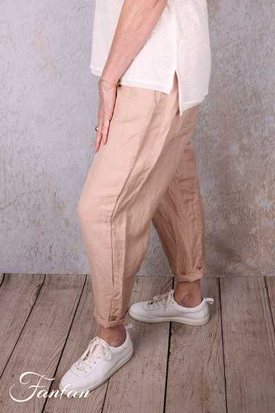 Les Ours Pantalon Gaston Blush en coton et lin