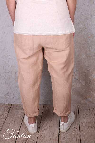 Les Ours Pantalon Gaston Blush en coton et lin