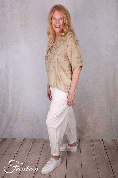 Les Ours Chemise Niki Fleurs Verveine voile de coton