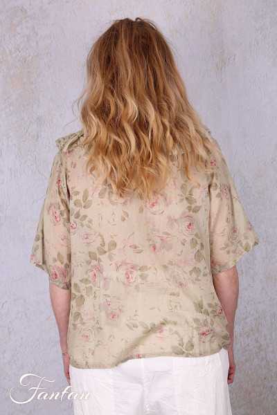 Les Ours Chemise Niki Fleurs Verveine voile de coton
