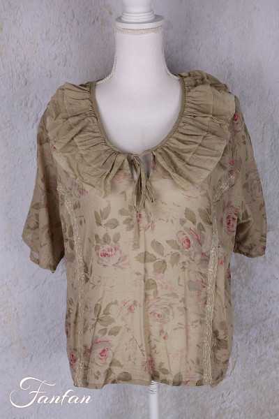 Les Ours Chemise Niki Fleurs Verveine voile de coton