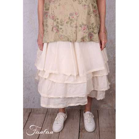 Les Ours Jupon Madeleine écru organza de coton
