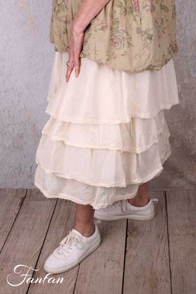 Les Ours Jupon Madeleine écru organza de coton