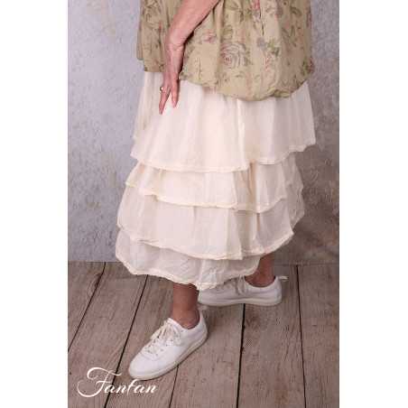 Les Ours Jupon Madeleine écru organza de coton