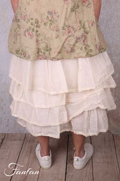 Les Ours Jupon Madeleine écru organza de coton