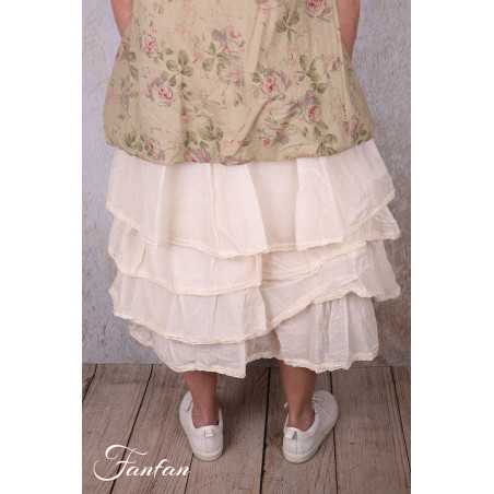 Les Ours Jupon Madeleine écru organza de coton