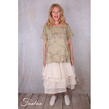 Les Ours Jupon Madeleine écru organza de coton