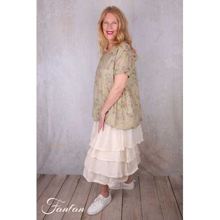 Les Ours Jupon Madeleine écru organza de coton