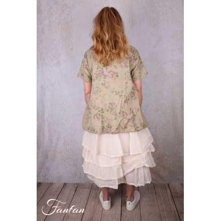 Les Ours Jupon Madeleine écru organza de coton