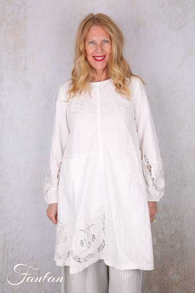 Ewa i walla Tunique 44192 Soli coton blanc brodé