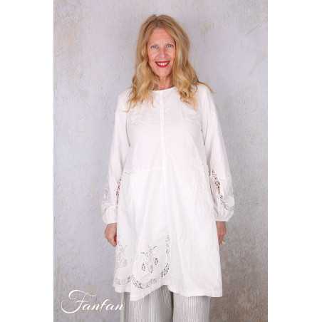 Ewa i walla Tunique 44192 Soli coton blanc brodé