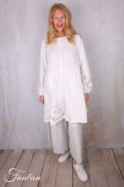 Ewa i walla Tunique 44192 Soli coton blanc brodé