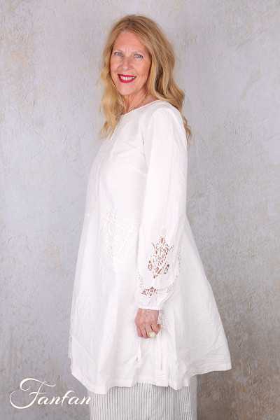 Ewa i walla Tunique 44192 Soli coton blanc brodé