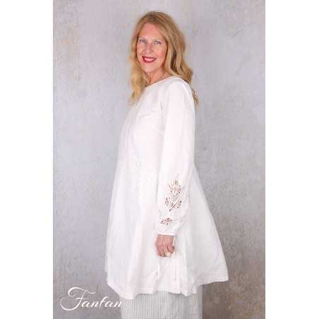 Ewa i walla Tunique 44192 Soli coton blanc brodé