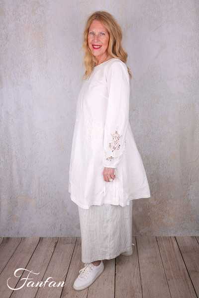 Ewa i walla Tunique 44192 Soli coton blanc brodé