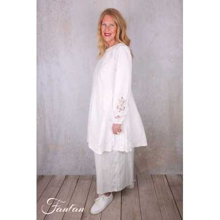 Ewa i walla Tunique 44192 Soli coton blanc brodé