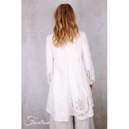 Ewa i walla Tunique 44192 Soli coton blanc brodé