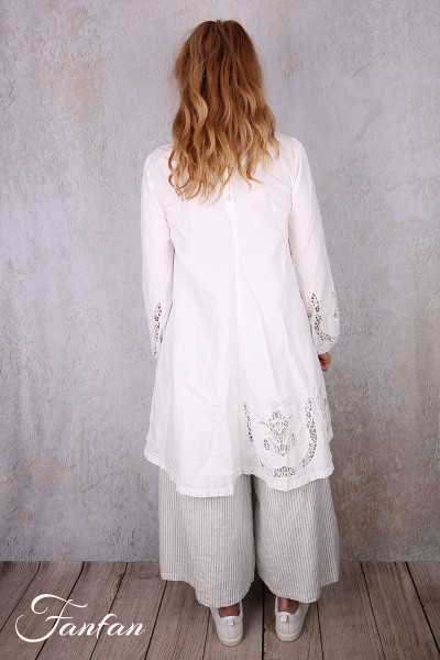 Ewa i walla Tunique 44192 Soli coton blanc brodé