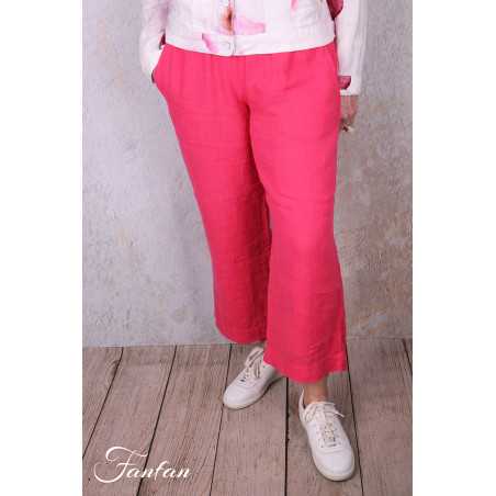 Dolcezza Pantalon 26224 Fuchsia en lin