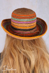 Rabarany Chapeau de soleil en raphia Rayé lin Arlequin B9NU