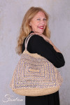 Rabarany Sac cabas en rafia Tsara NVL E24 naturel et bleu