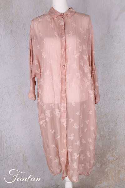 Grizas Manteau soie et coton 91008 rose poudré