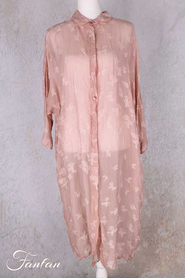 Grizas Manteau soie et coton 91008 rose poudré