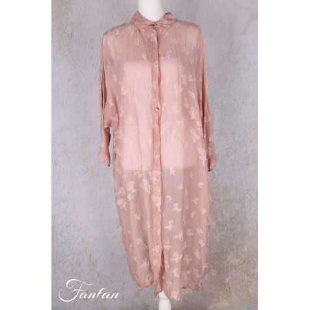 Grizas Manteau soie et coton 91008 rose poudré