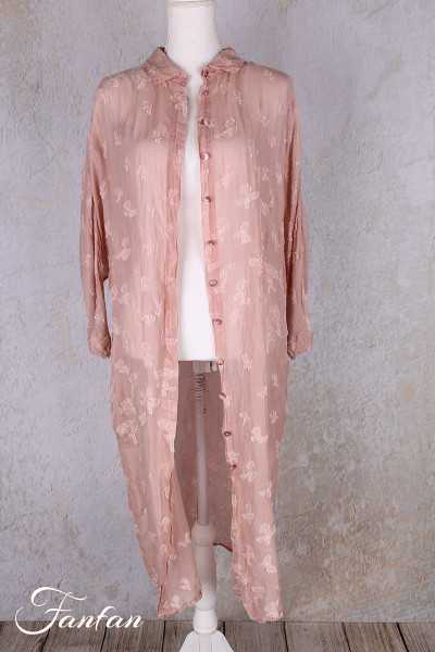 Grizas Manteau soie et coton 91008 rose poudré