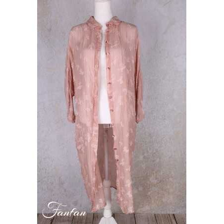 Grizas Manteau soie et coton 91008 rose poudré