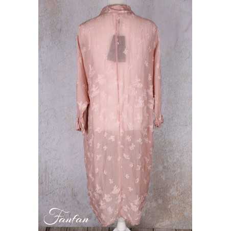 Grizas Manteau soie et coton 91008 rose poudré