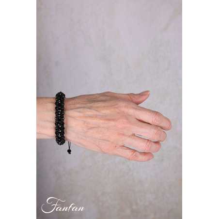 PLÜ-Plus la vie Bracelet LUX Brac 1624 perles noires PM