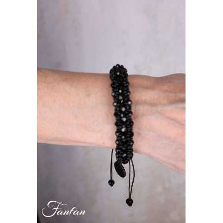 PLÜ-Plus la vie Bracelet LUX Brac 1624 perles noires PM