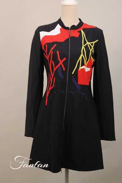 Aventures des toiles Manteau court multicolore découpe laser 947143