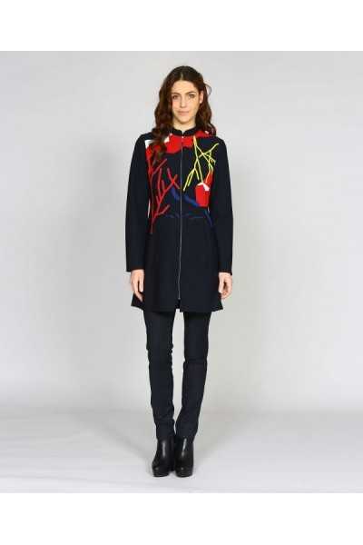 Aventures des toiles Manteau court multicolore découpe laser 947143