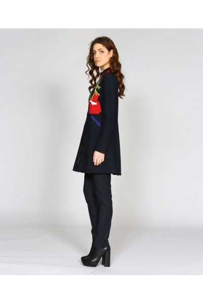 Aventures des toiles Manteau court multicolore découpe laser 947143